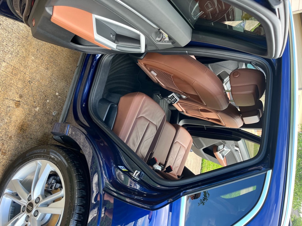 Cognac leather cleaned and conditioned
