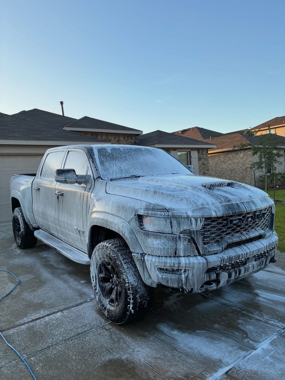 RAM pickup under snow foam, pre-wash