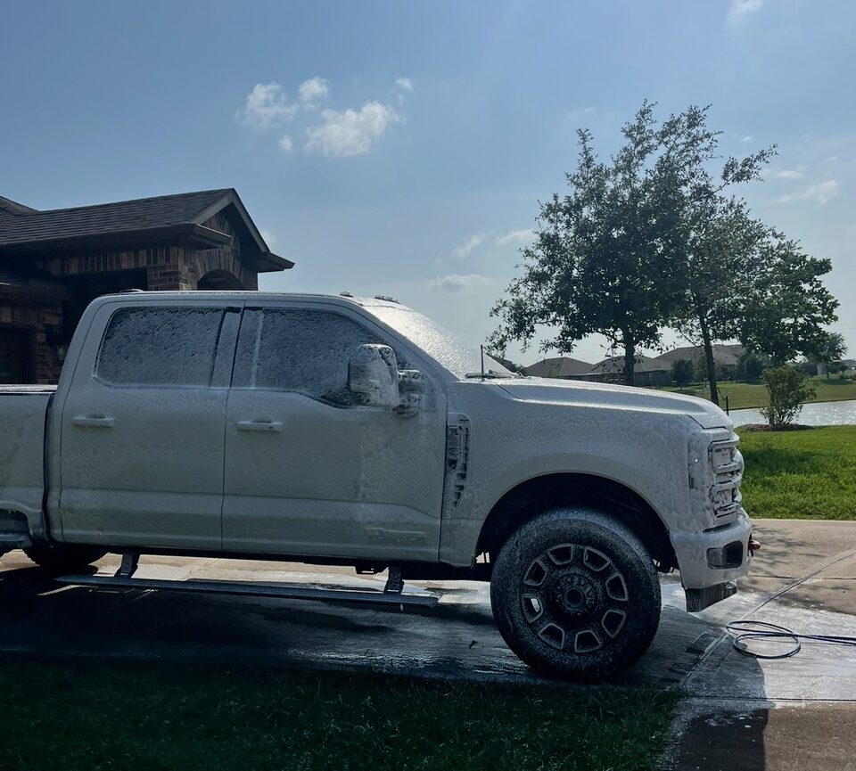 Ford Super Duty Platinum after an exterior detail